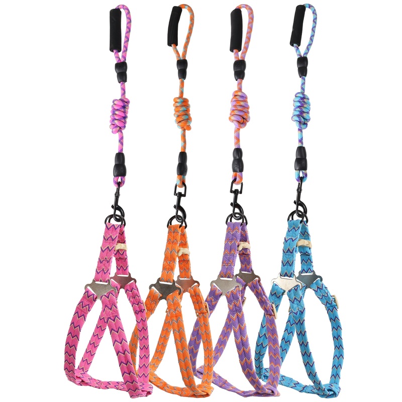 Zig-Zag Dog Harness and Leash Set – Large