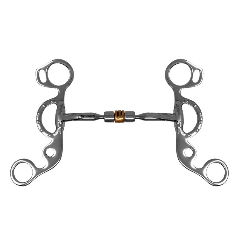 Showman Comfort Jointed Copper Roller Short Shank Snaffle Curb Bit