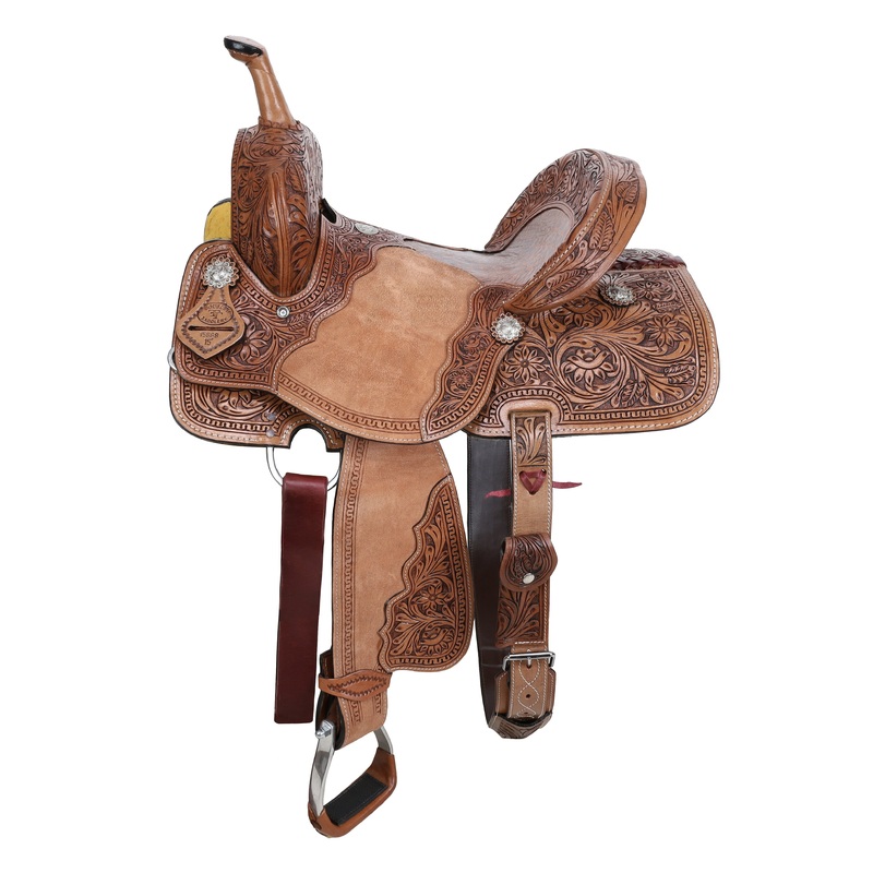 15″ Double T Exotic Golden Gator Barrel Saddle