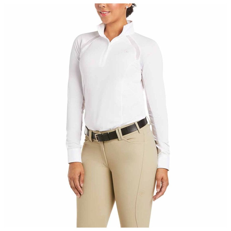 10034988 Ariat Women’s Sunstopper PRO 2.0 Long Sleeve Show Shirt – White
