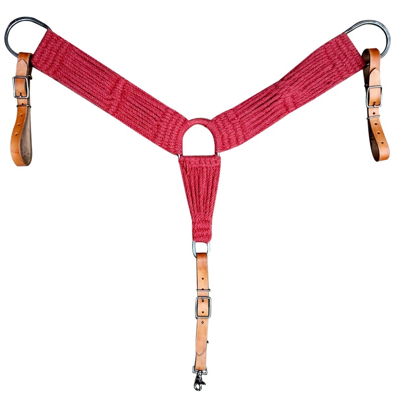 HILASON Western Wool Hand Tooled  Breast Collar Red