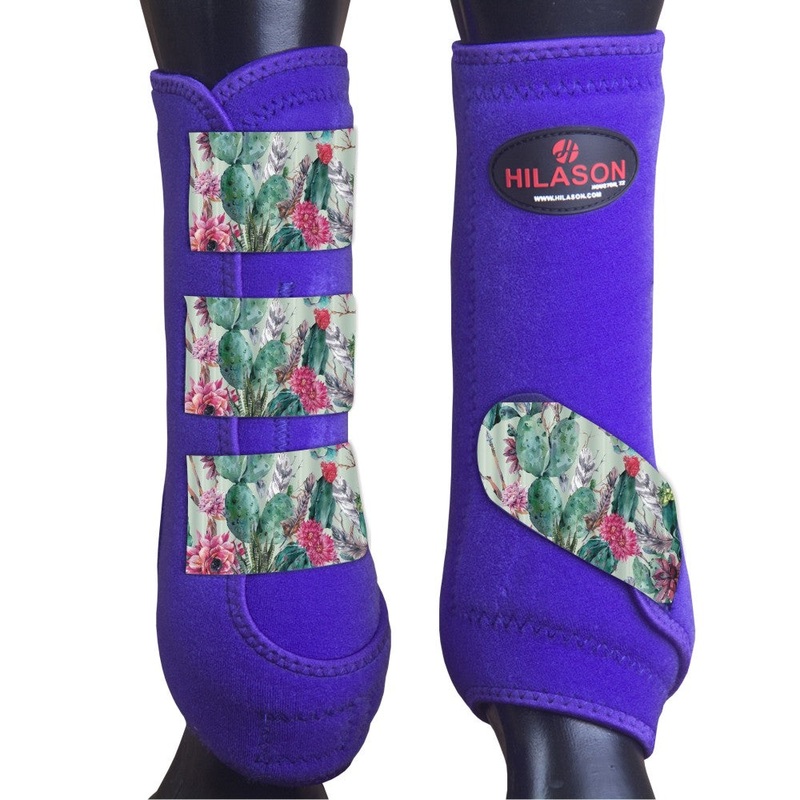 L – Hilason Horse Medicine Sports Boots Rear Hind Leg Purple