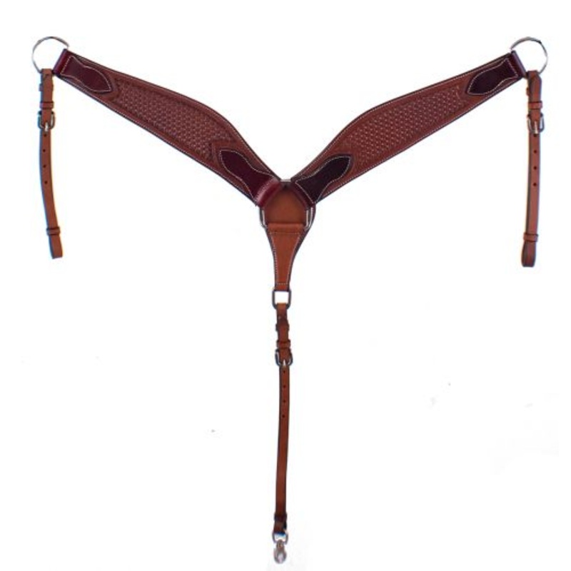 #EE-5077: Showman  Argentina cow leather basket tooled breastcollar