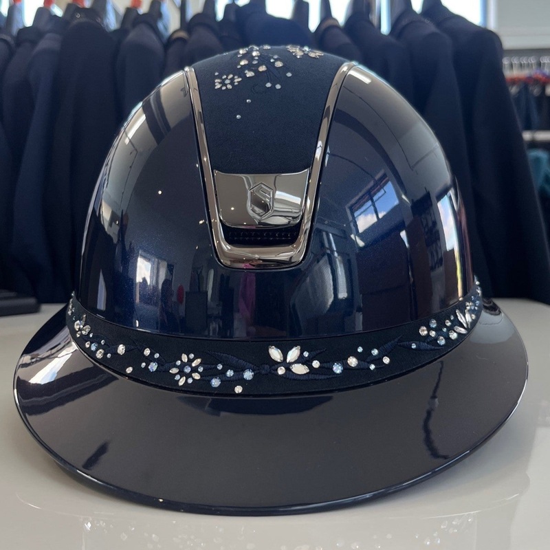 Samshield MissShield 2.0 Blue glossy with flower jewel top and frontal band M- in stock and ready to ship!