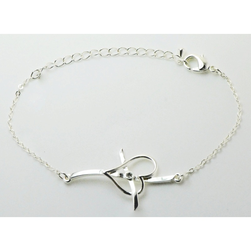 Western Edge Cross My Heart Crystal Bracelet