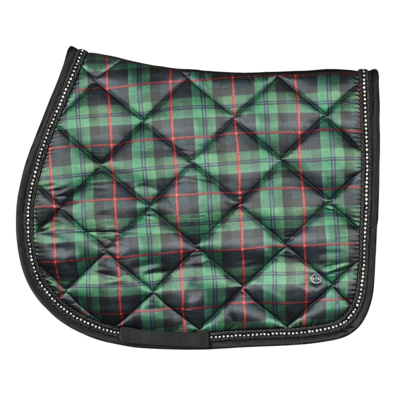 Dapplebay Holiday Plaid Pony Saddle Pad-GREEN
