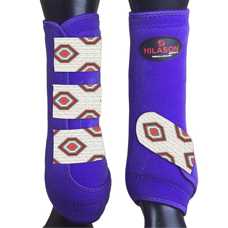 Hilason Horse Medicine Sports Boots Front Leg Purple Grey