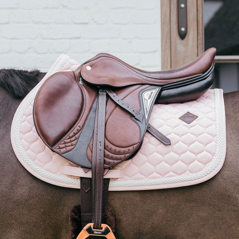 Kentucky Horsewear Plaited Cord Jumping Saddle Cloth – Soft Rose