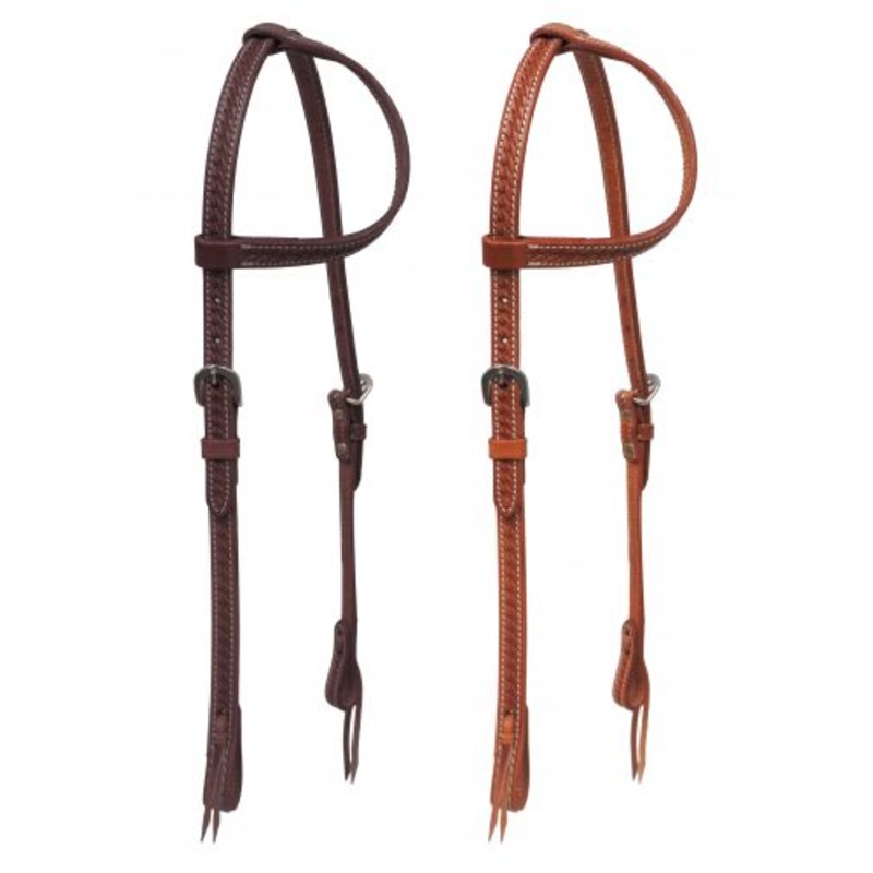 #72013: Showman  Argentina cow leather one ear headstall with stainless steel hardware