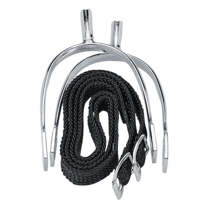 Korsteel Prince of Wales Never Rust Spurs with Straps 20mm