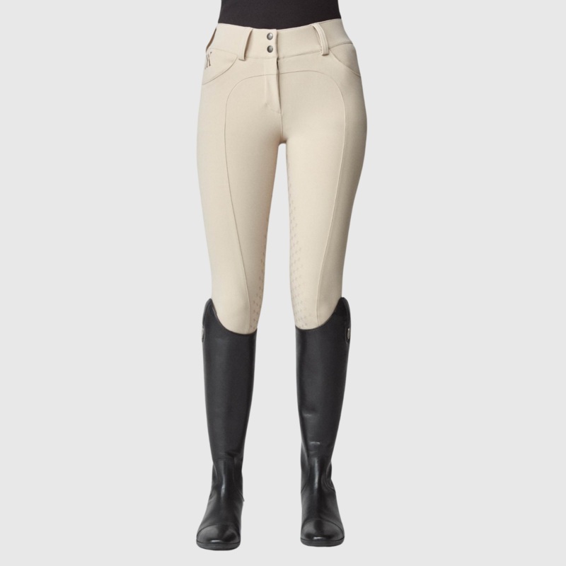 Yagya Ladies Compression Performance Knee Grip Breeches, Tan
