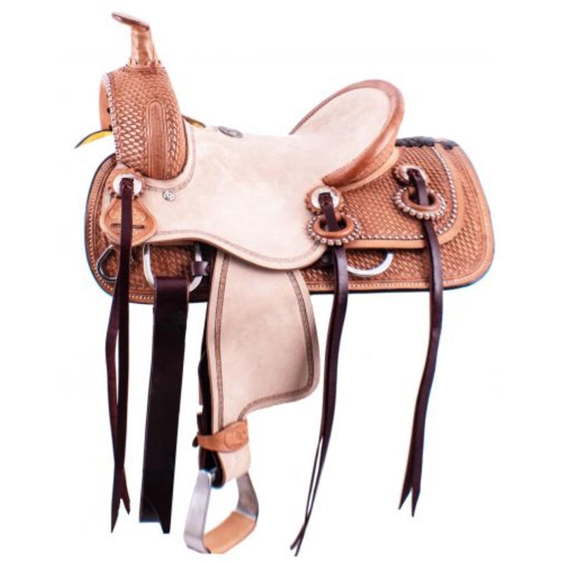 12″ Double TYouth Roping Saddle – Basketweave Tooling #537012