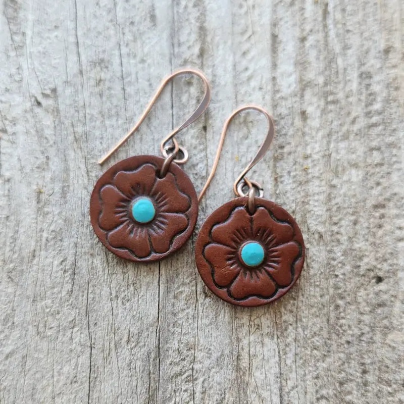 “Baylor” Handmade Leather Earrings