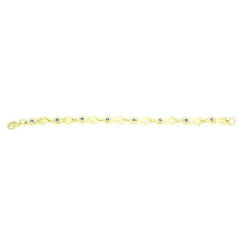 Finishing Touch Small Blue Ribbon Bracelet – Gold