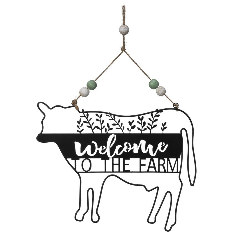 Gift Corral Cow “Welcome to the Farm Sign”