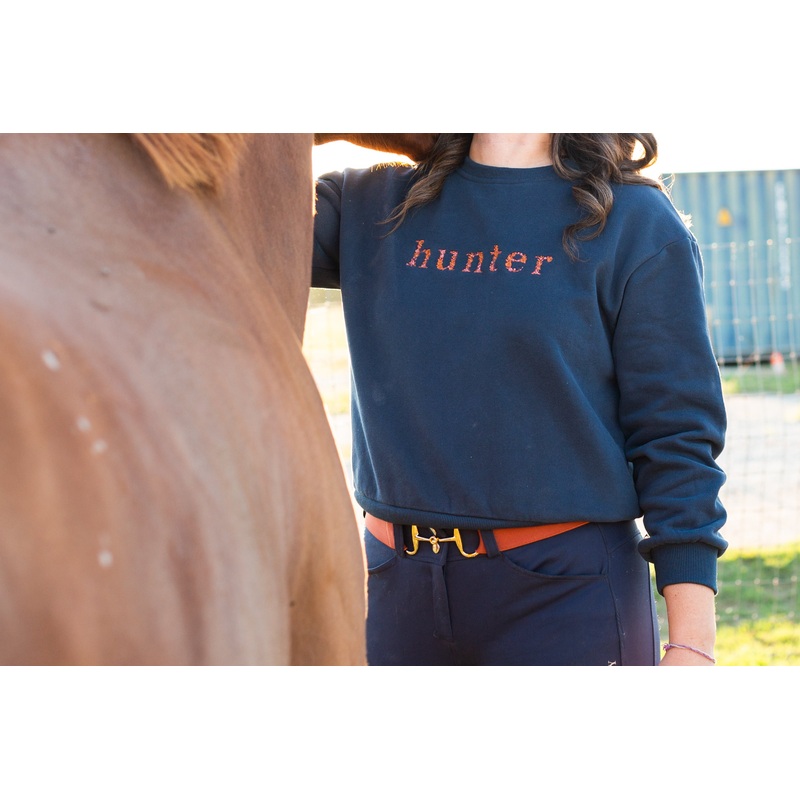 “HUNTER” Sweatshirt – Navy w/Rust