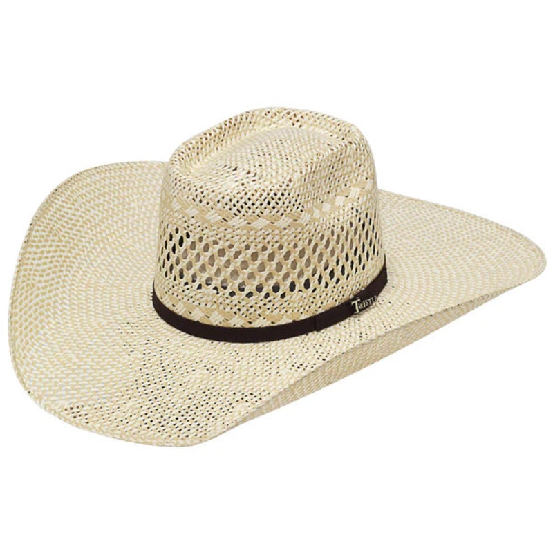 Twisted Weave Bangora  Straw Hat ~ Brick Top
