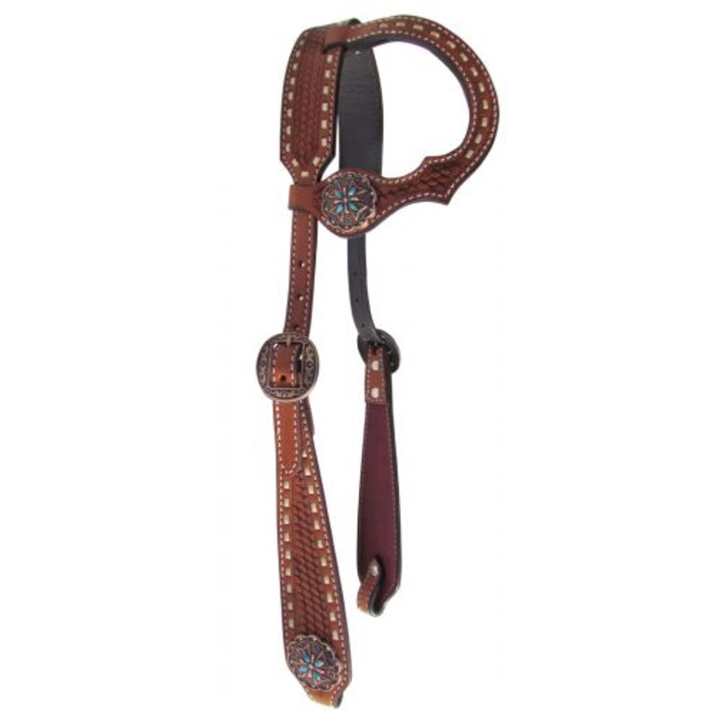#14078: Showman Argentina cow leather single ear headstall