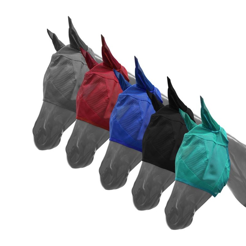 Showman Mesh Rip Resistant Fly Mask with Ears and Velcro Closure