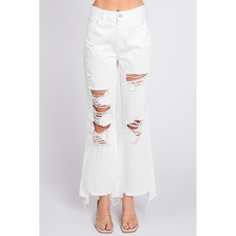 WHITE VINTAGE CROPPED FLARE