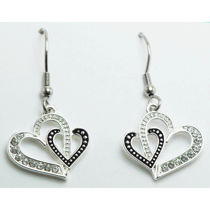 Western Edge Jewelry Double Heart Earrings