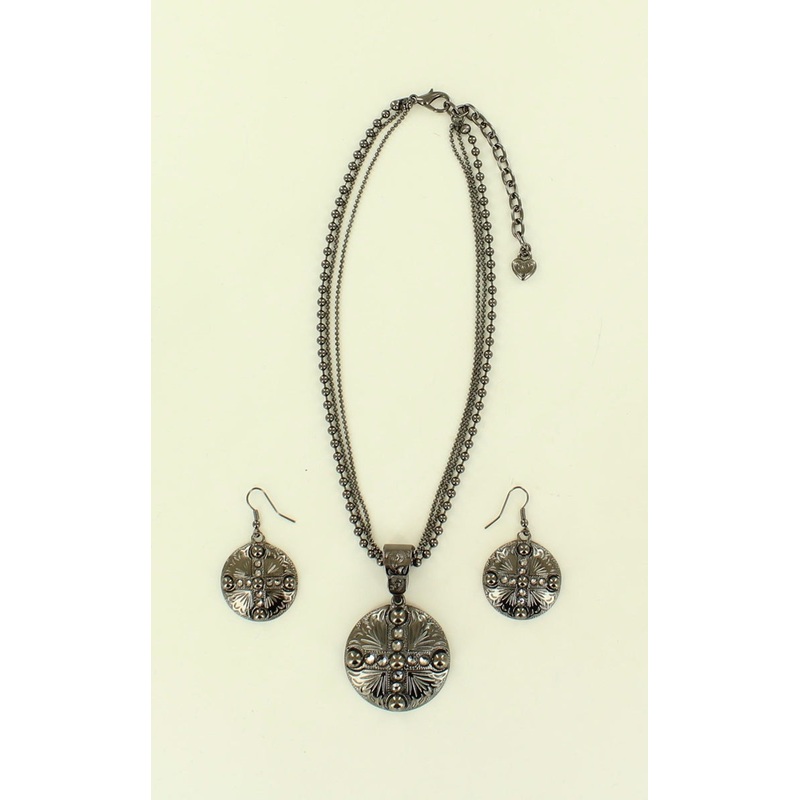 Blazin Roxx Round Western Concho/ Diamond Jewelry Set