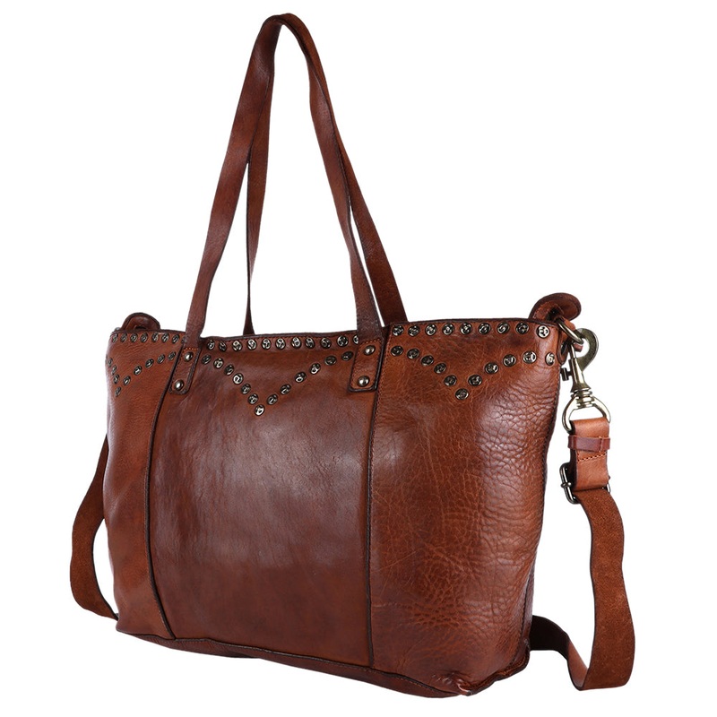 Spaghetti Western Swc135Btan Tote Vintage Handmade Drum Dyed Genuine European Cowhide Leather Women Bag WesternHandbagPurse