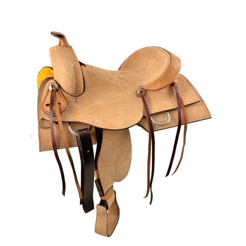 16″ Argentina Cow Leather Hardseat Ranch Style Western Saddle-FREE SHIPPING