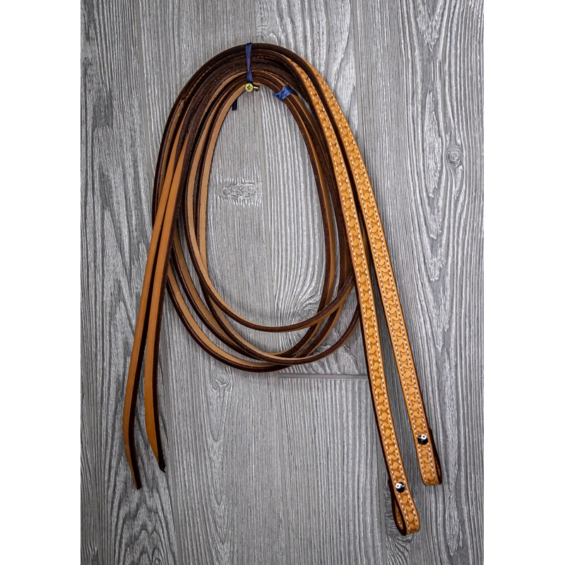 3/4″ Running W Tooled Reins