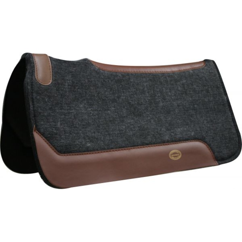 #30965: Showman 31″ x 32″ Black felt saddle pad with smooth neoprene back, contoured strip down ba