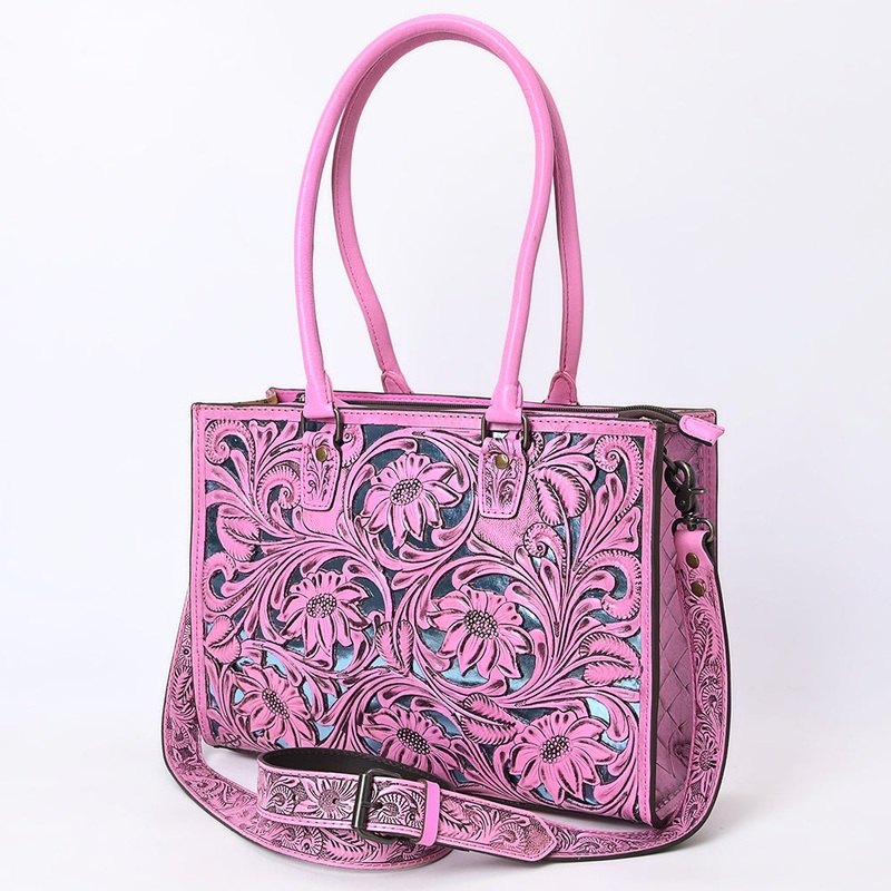 American Darling Adbg1314 Tote Hand Tooled Genuine Leather Women Bag Western Handbag Purse