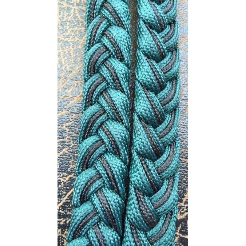 Martha Josey Super Knot Barrel Racing Rein Hunter Green/Black