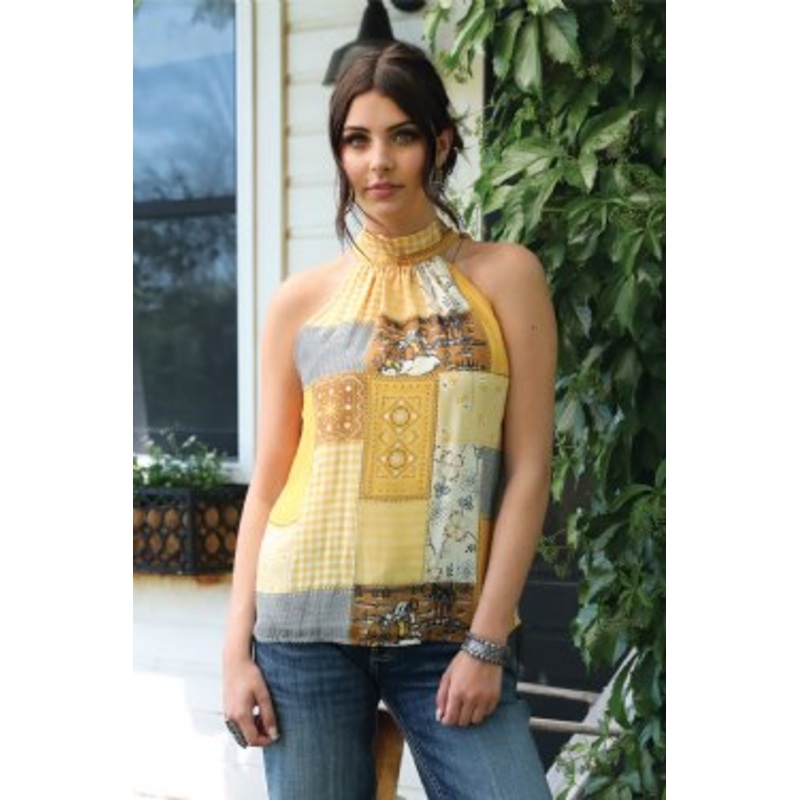 Quilt Print Holter Blouse by Cruel Girl