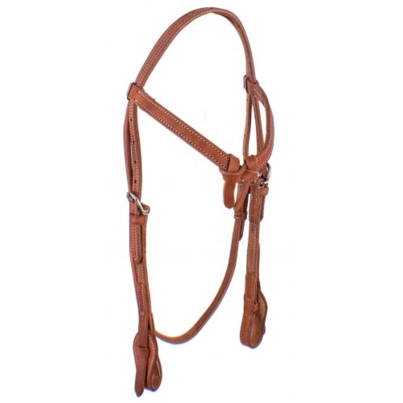 #EE-5088: Showman  Futurity Knot Harness Leather headstall with quick change bit loops