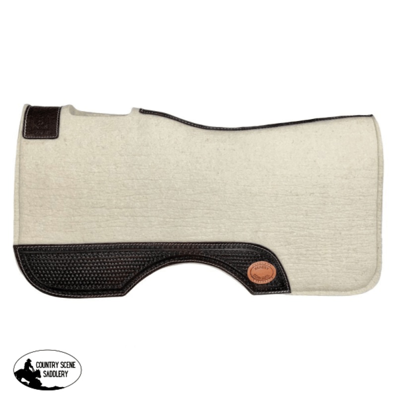 Klassy Cowgirl 1 Thick Wool Pad with tooled leather accents.