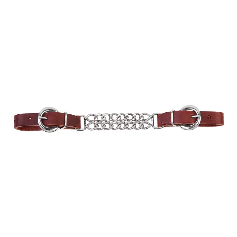 Latigo Leather 4-1/4″ Double Flat Link Chain Curb Strap