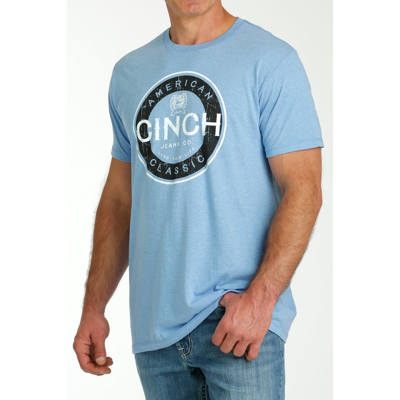 Mens Cinch S/S Lt Blue Tee