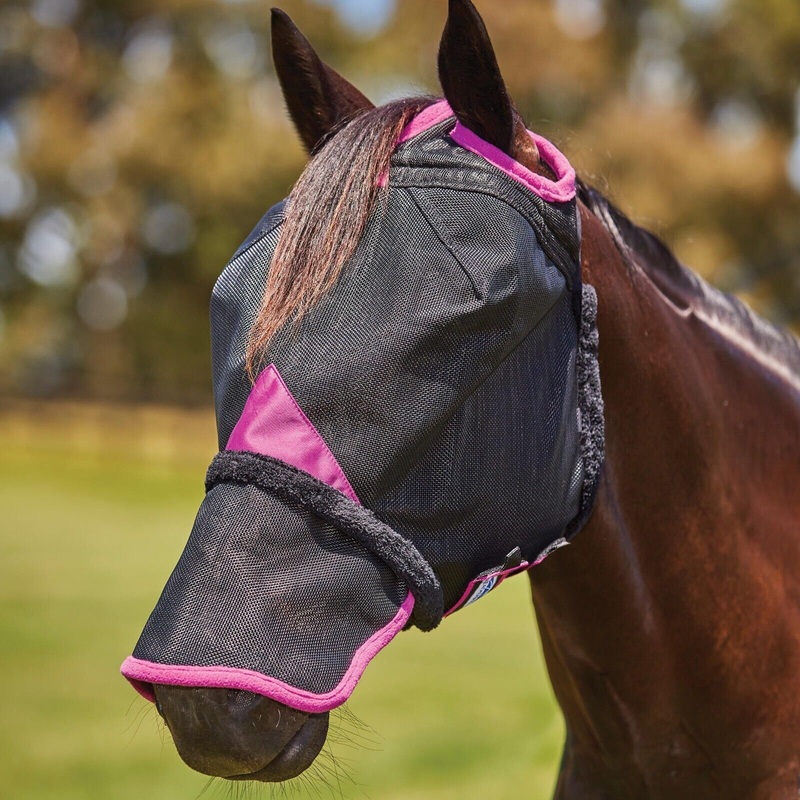 WeatherBeeta ComFiTec Deluxe Durable Mesh Fly Mask with Nose, No Ears,UV Protect