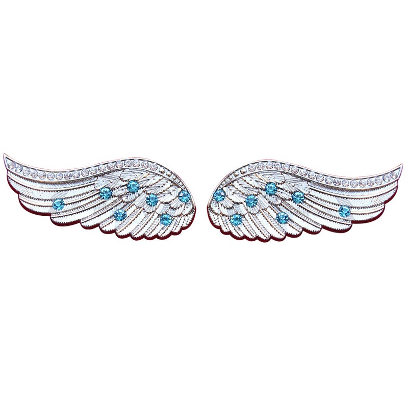 Western Screw Back Concho Angel Wings Bling Nickel Plated Saddle Cowgirl