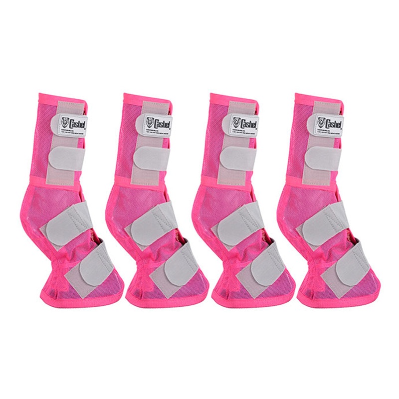 4 Pack Cashel Fly  Warmblood Horse Leg Guard Cool Mesh Boots Pink