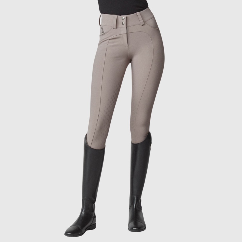 Yagya Ladies Compression Performance Breeches Full Grip, Taupe