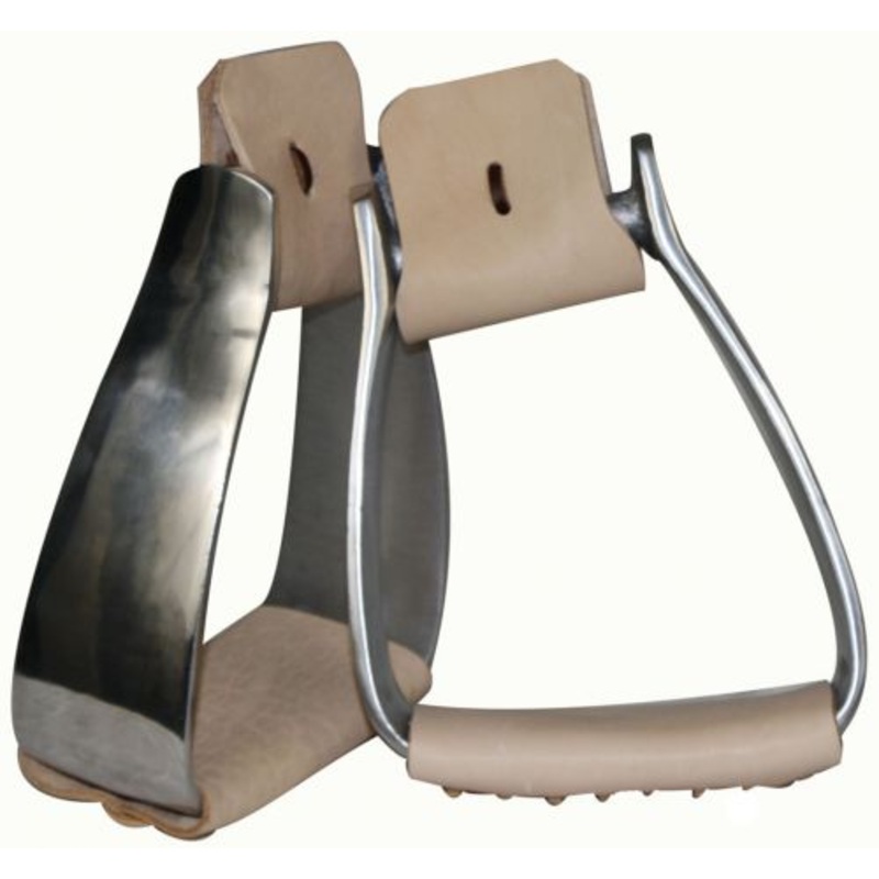 #2212661: Showman lightweight angled aluminum roper stirrups