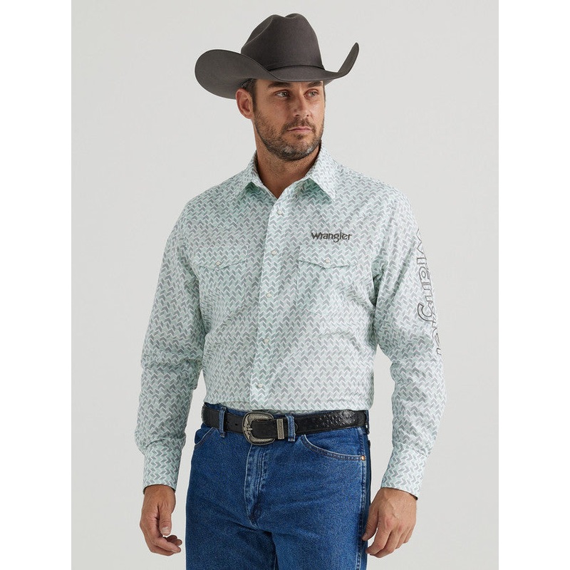 Men’s Wrangler Logo Shirt ~ Teal
