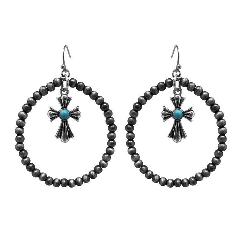 Western Najova Beaded Hoop Earrings