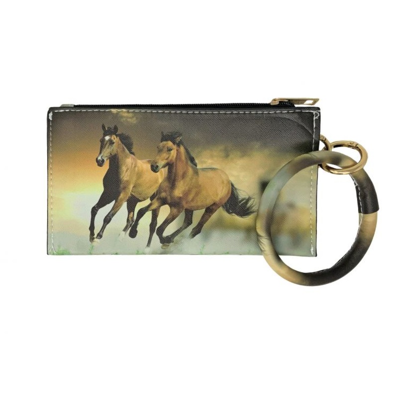 2 Horses Running Printed Wristlet