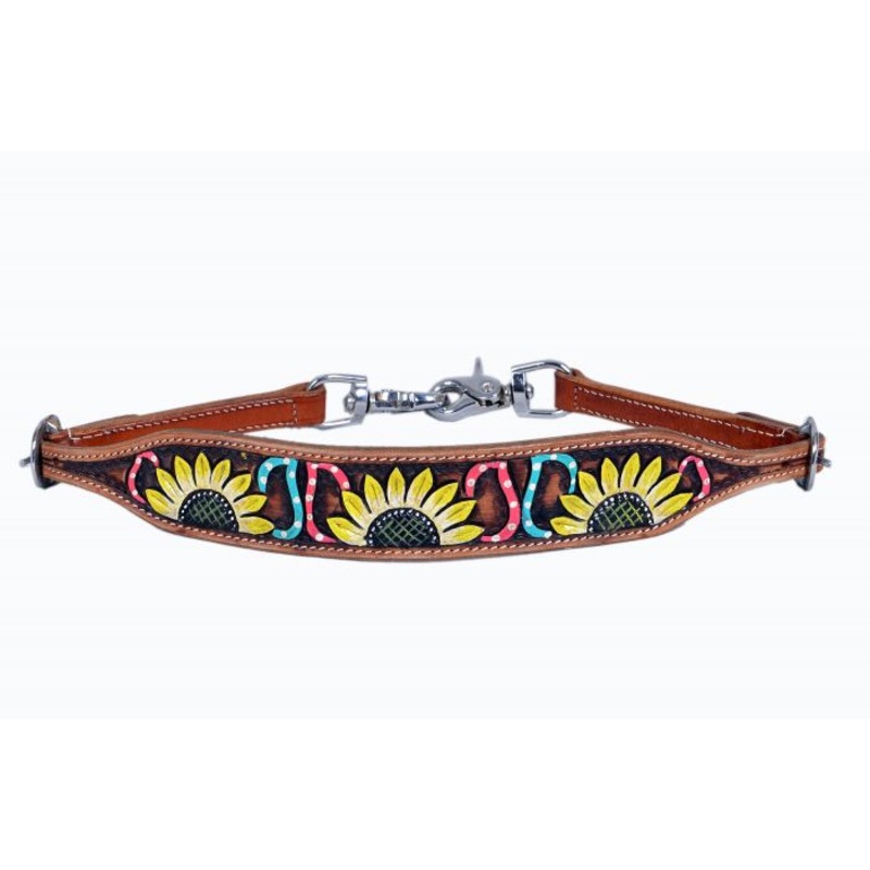 Showman  Hand painted sunflower design wither strap