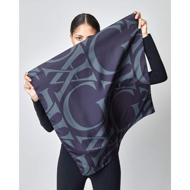 Yagya Monogram Silk Scarf Black