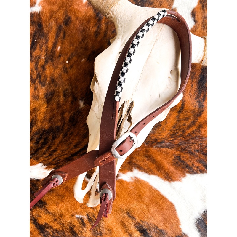 Checks Out Slit Ear Headstall