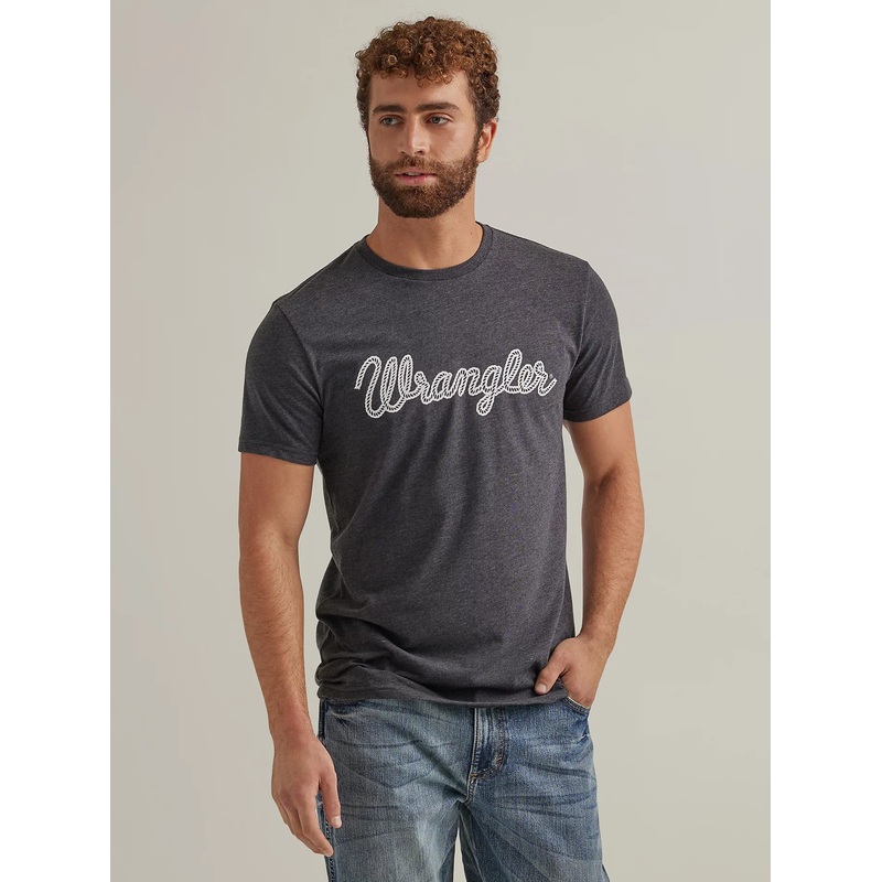 Men’s Wrangler Rope Logo Tee ~ Caviar
