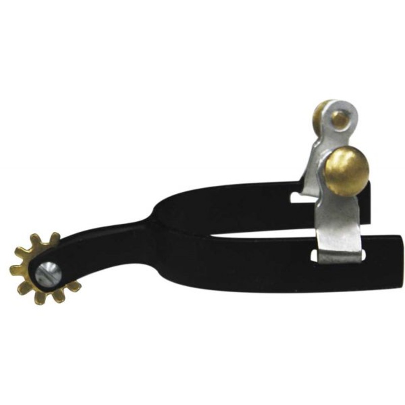 #46680: Showman Youth Size Roper Style Black Steel Spur